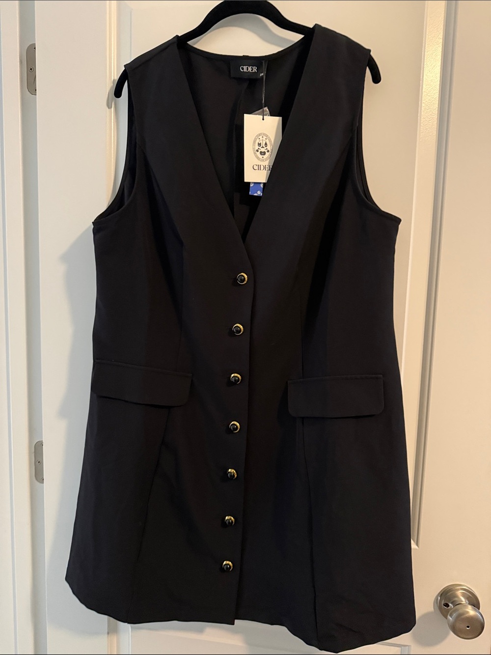 Cider Black Sleeveless Mini Dress NWT – Minimalist Going Out Dress-2XL